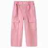 Balabala Girls' colorful cotton denim pants Red Clearance