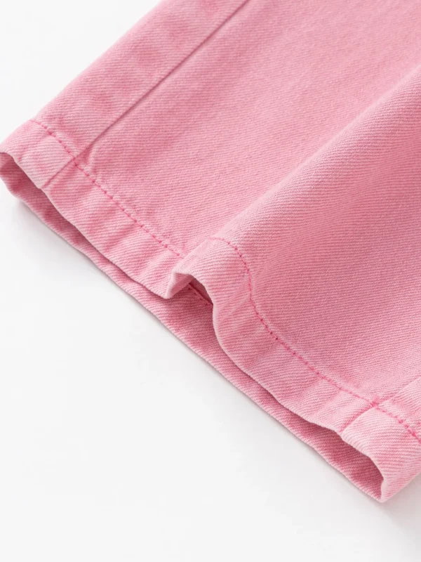 Balabala Girls' colorful cotton denim pants Red Clearance