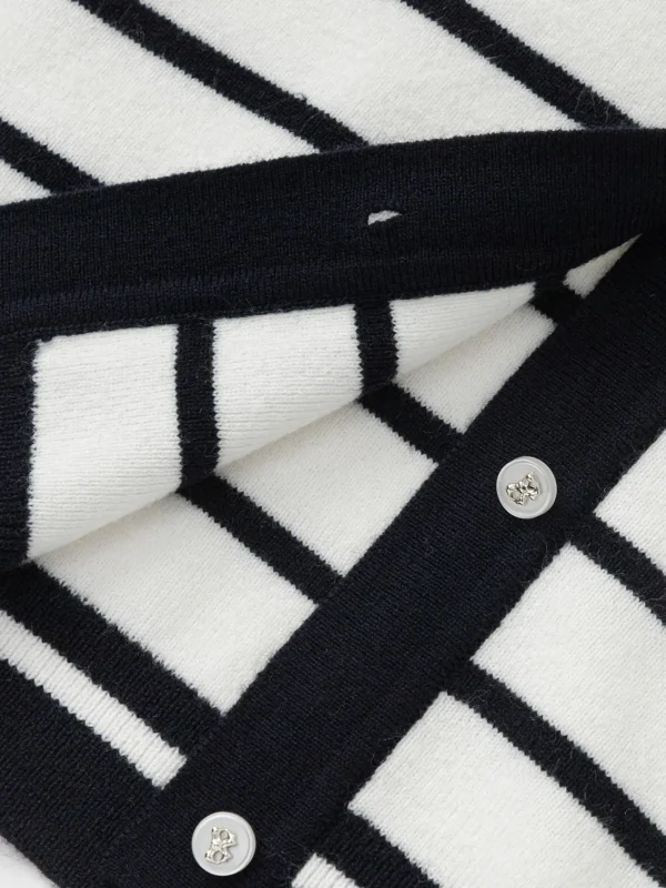 Balabala Girl's Lapel and White Checkered Sweater Blue Online