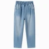 Balabala Girls' Stretch Denim Pants Denim Medium Blue Hot