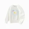 Balabala Girls Toddler White Round Neck Loose Sweatshirt Raw White Clearance