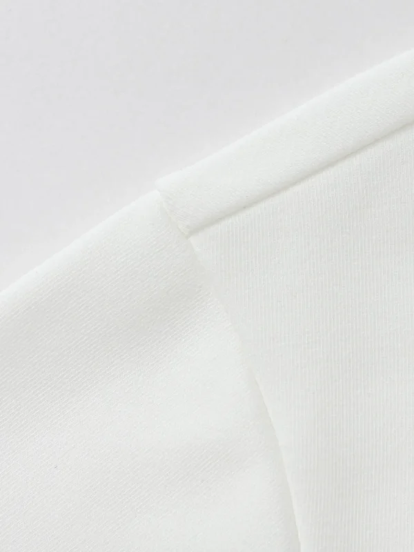 Balabala Girls Toddler White Round Neck Loose Sweatshirt Raw White Clearance