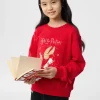 Balabala Harry Potter IP Hoodie 2025 Spring New Girl Round Neck Hoodie Chinese Red Fashion