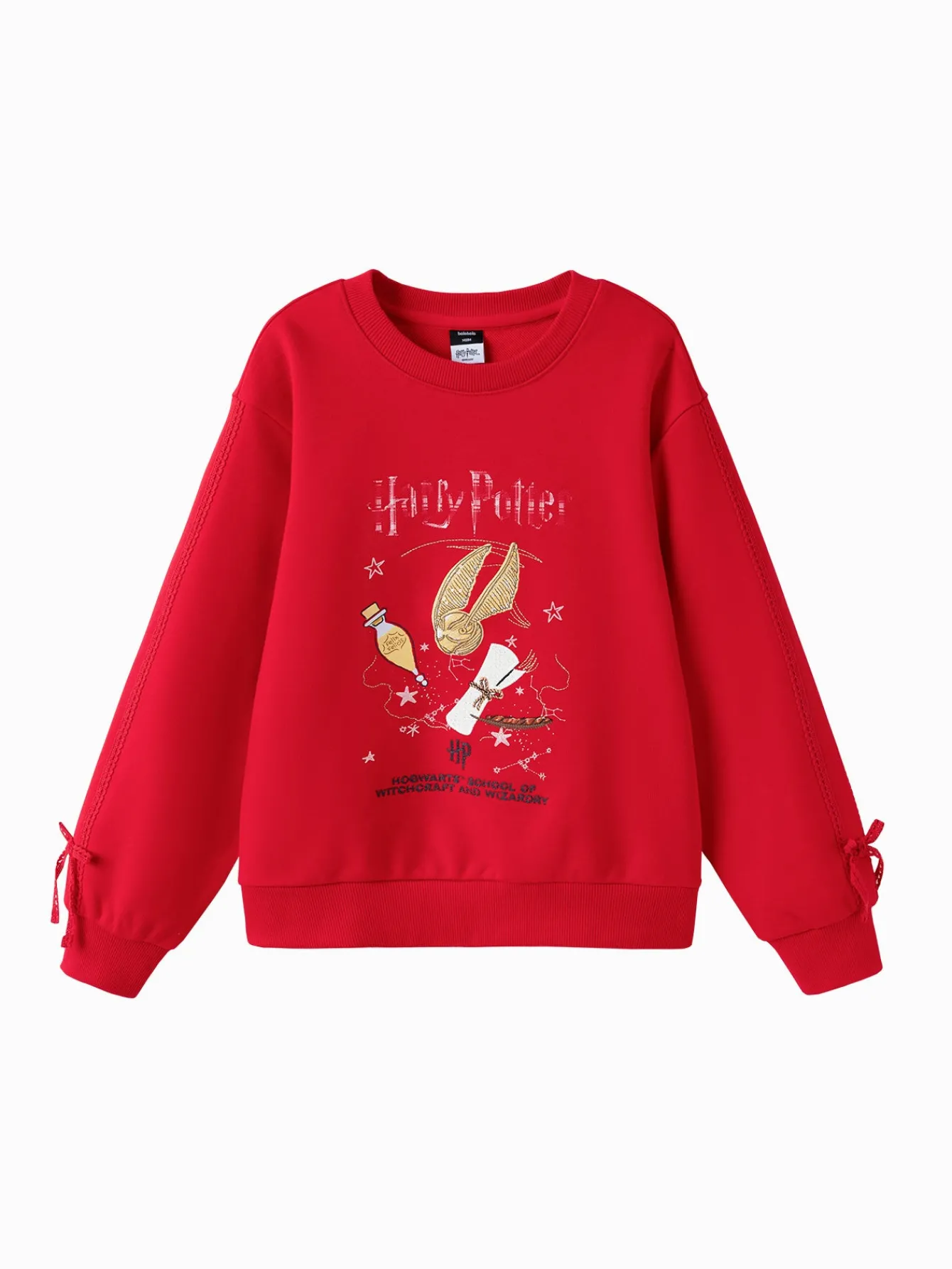 Balabala Harry Potter IP Hoodie 2025 Spring New Girl Round Neck Hoodie Chinese Red Fashion