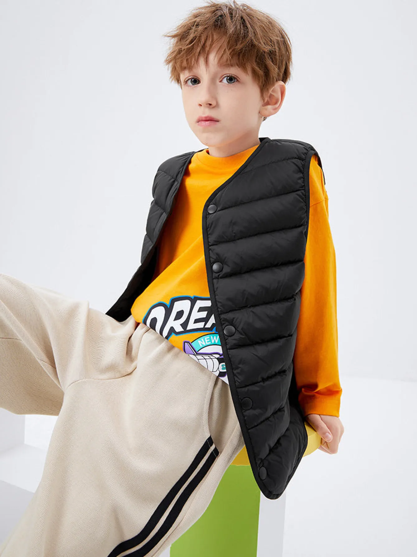 Balabala Kids Basic Multicolor Down Vest208422101206 Store