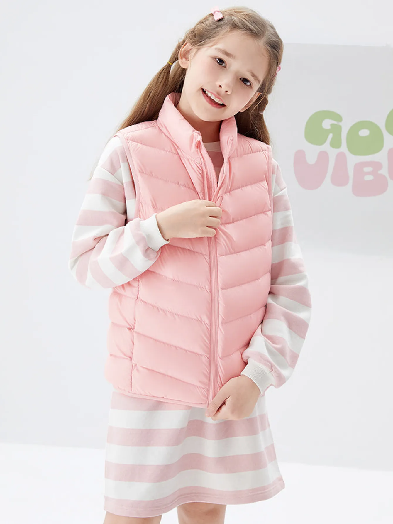 Balabala Kids Basic Multicolor Stand Collar Down Vest208422101205 Best Sale