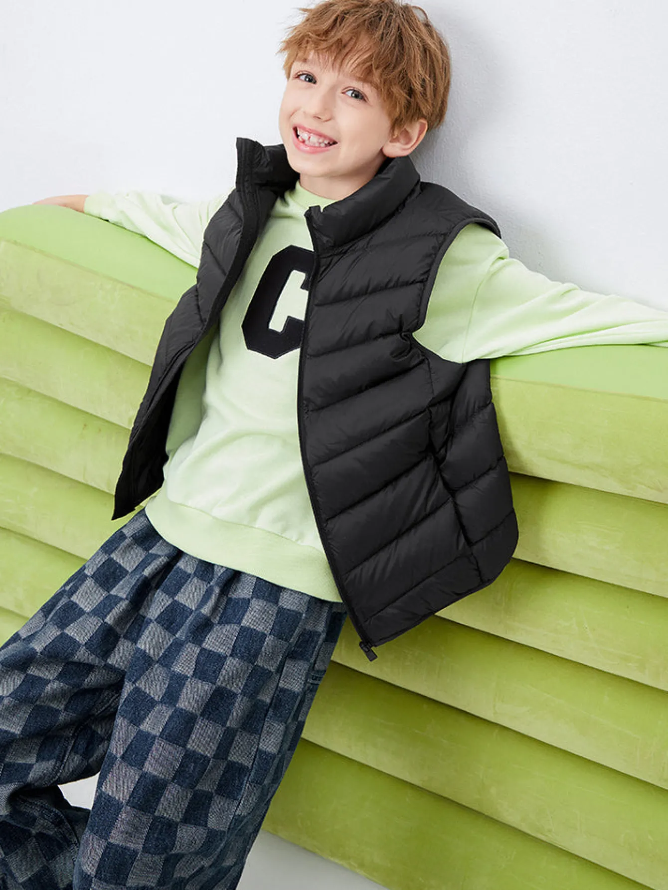 Balabala Kids Basic Multicolor Stand Collar Down Vest208422101205 Best Sale