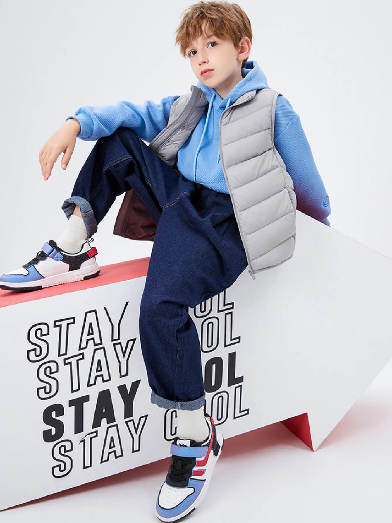 Balabala Kids Basic Multicolor Stand Collar Down Vest208422101205 Best Sale