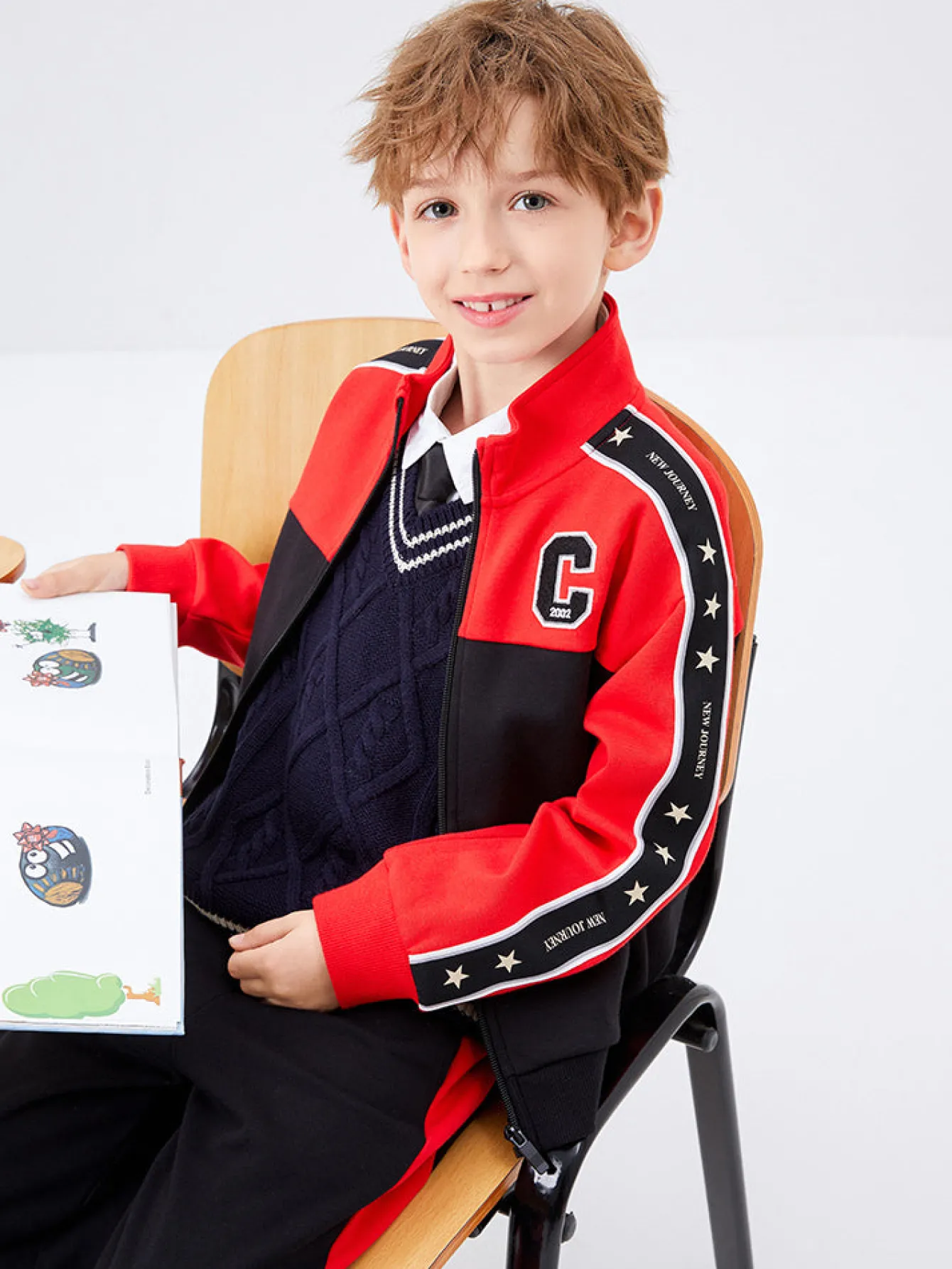 kids_boy_color_matching_standup_collar_long_sleeve_suit_16.webp Balabala Kids Boy Color Matching Stand-Up Collar Long Sleeve Suit208322104106 Cheap