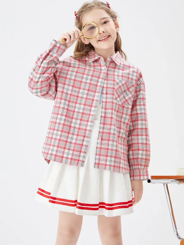 Balabala Kids Girl Delicate Lattice Long-Sleeved Shirt208322102001 Online