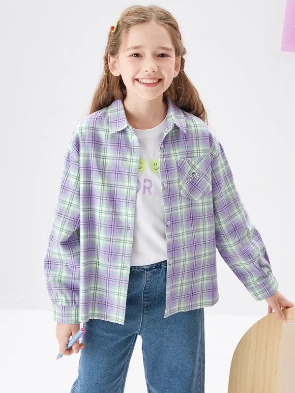 Balabala Kids Girl Delicate Lattice Long-Sleeved Shirt208322102001 Online