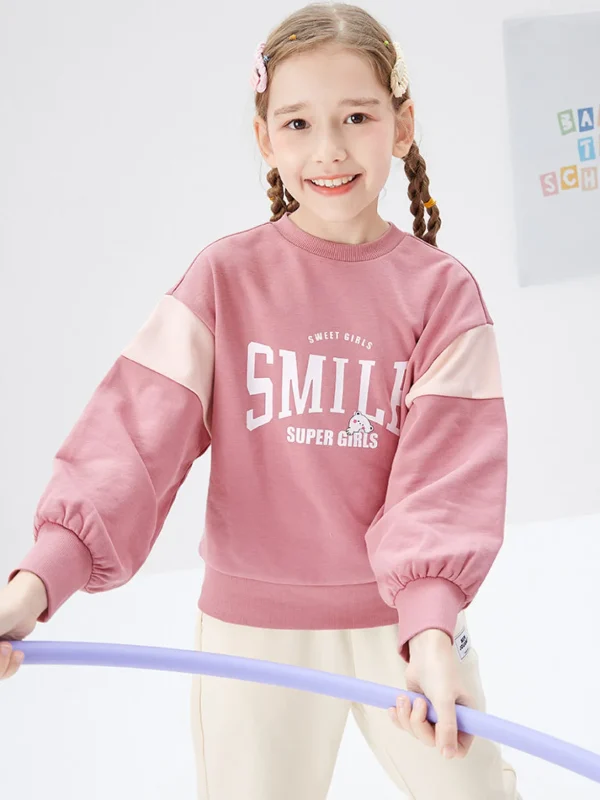 Balabala Kids Girl Letter Printed Delicate Hoodie208322121002 Fashion