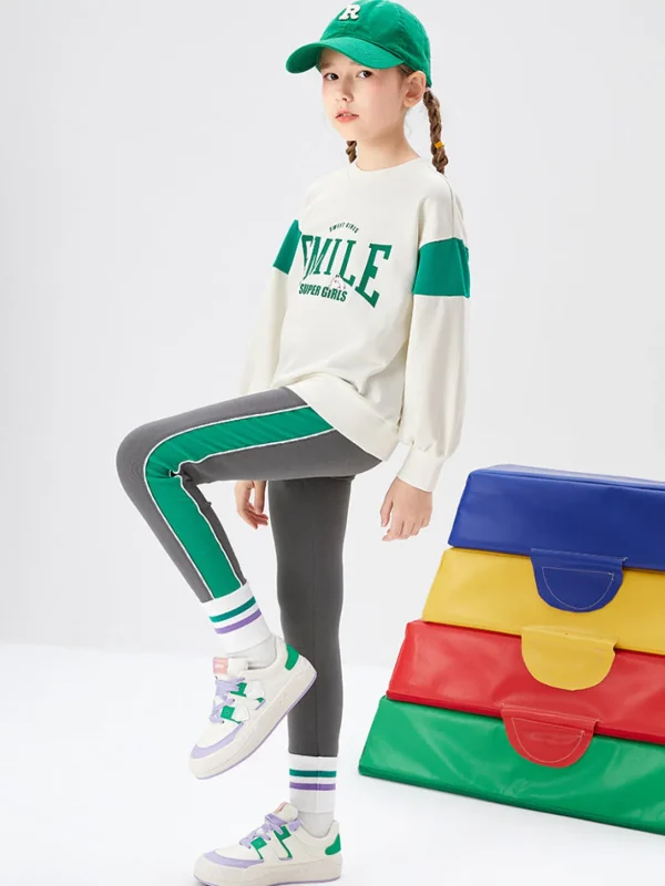 Balabala Kids Girl Side Stripes Elasticity Trousers208322123005 Discount