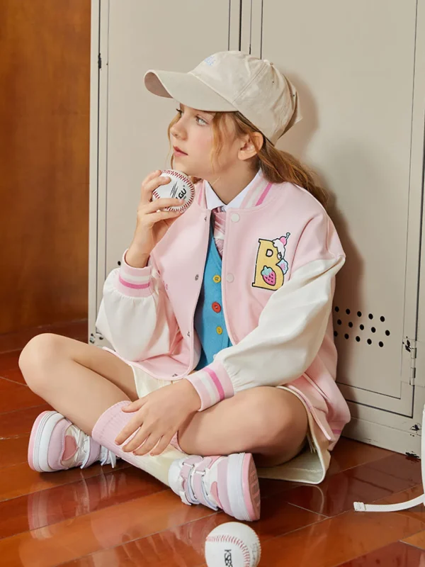 Balabala Kids Girl Splicing Classic Baseball Jacket208322105004 Discount