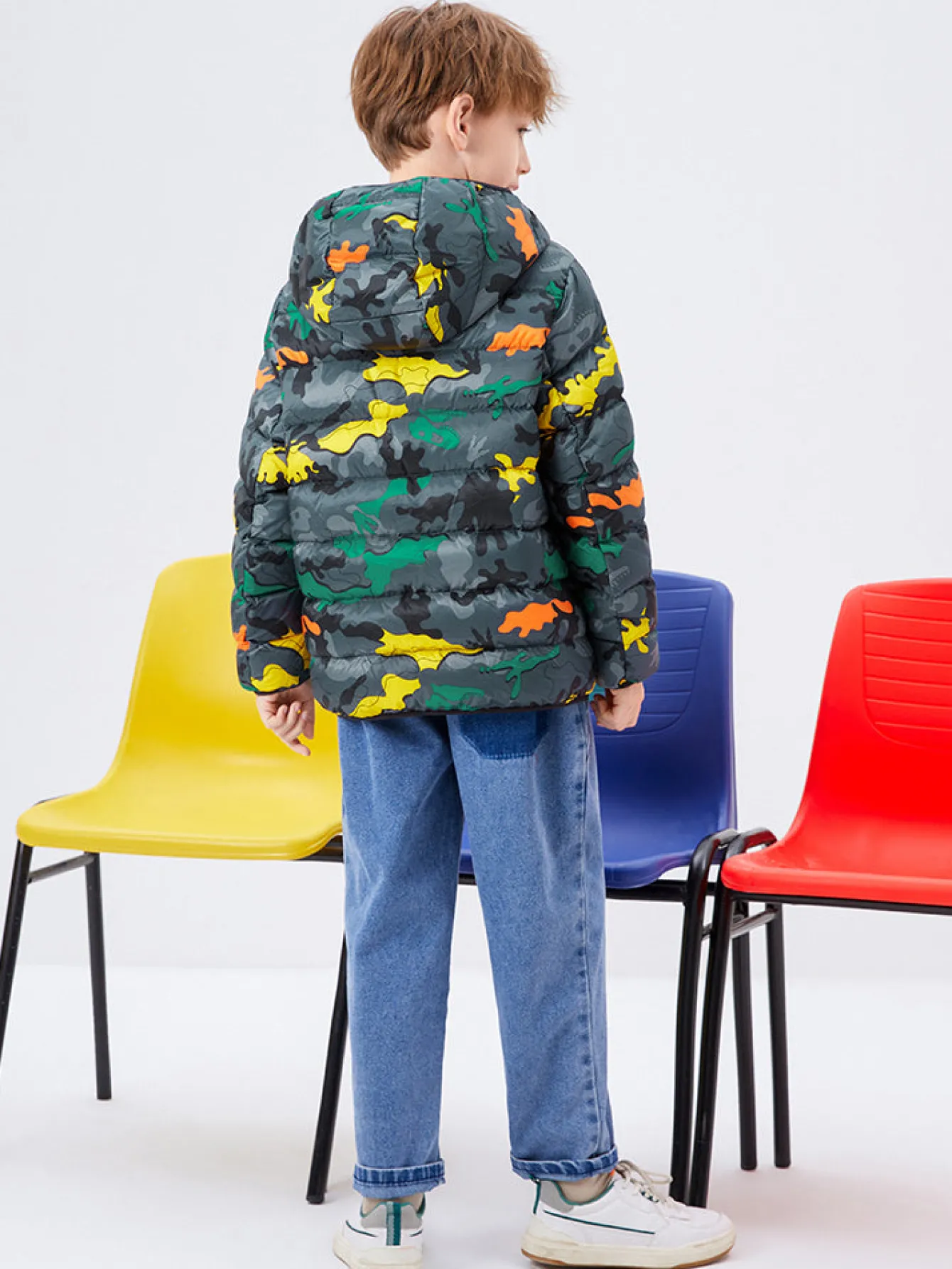 Balabala Kids Multicolor Hooded Down Jacket 208422107203 Sale