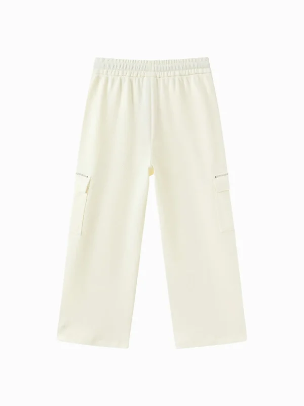 Balabala Knit Pants 2025 Spring New Girl Cream White Best Sale