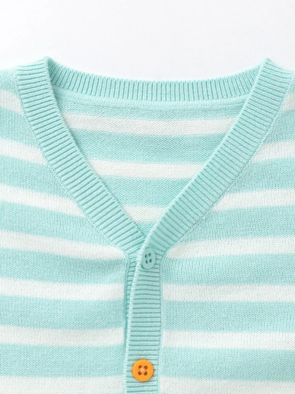 Balabala Knitwear 2025 Spring New Arrival for Boys' Baby Cardigan White Green Clearance