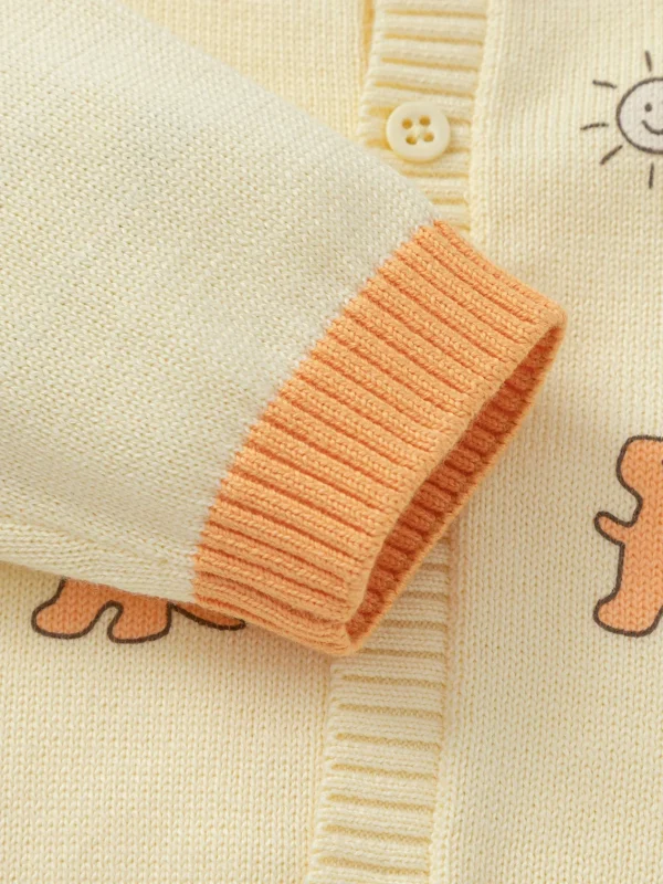 Balabala Knitwear 2025 Spring New Arrival for Boys' Baby Cardigan Light Yellow New