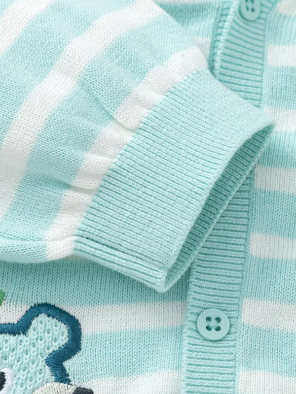 Balabala Knitwear 2025 Spring New Arrival for Boys' Baby Cardigan White Green Clearance