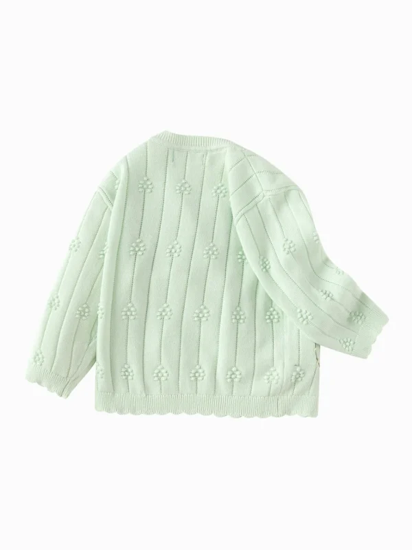 Balabala Knitwear 2025 Spring New Arrival for Girls' Baby Cardigan Bean Green Best Sale