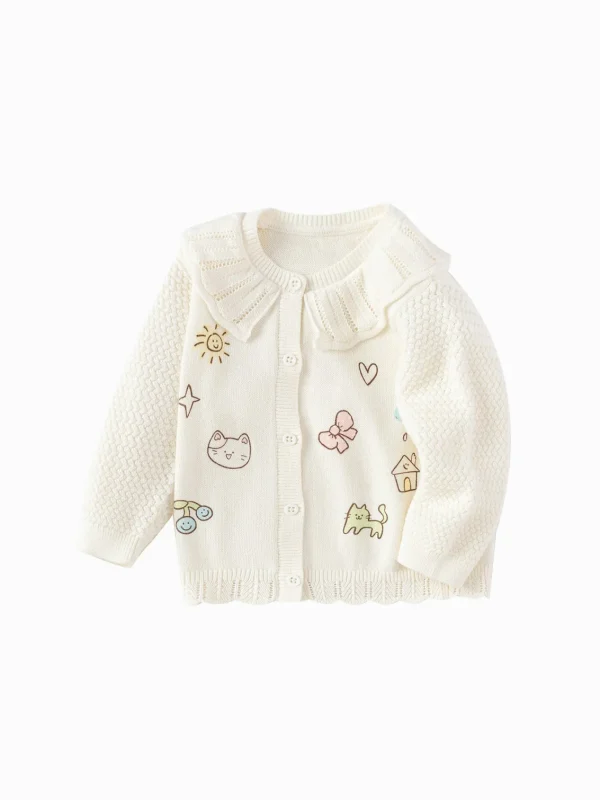 Balabala Knitwear 2025 Spring New Arrival for Girls' Baby Cardigan Off-white Online