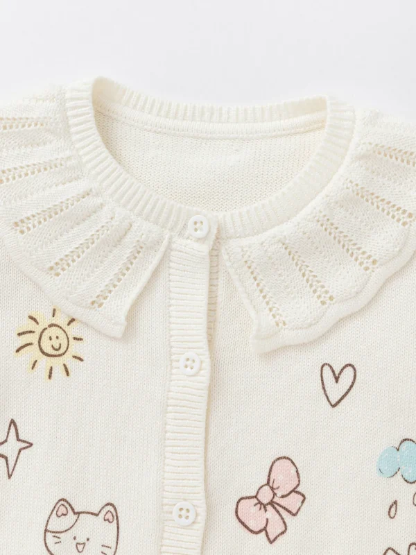 Balabala Knitwear 2025 Spring New Arrival for Girls' Baby Cardigan Off-white Online