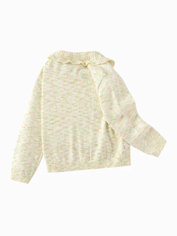 Balabala Knitwear 2025 Spring New Girl Children's Knit Cardigan Green Best