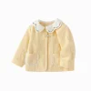 Balabala 【Little Octopus IP】2025 Spring New Arrival Baby Girl Knitted Casual Jacket Medium Yellow Best Sale