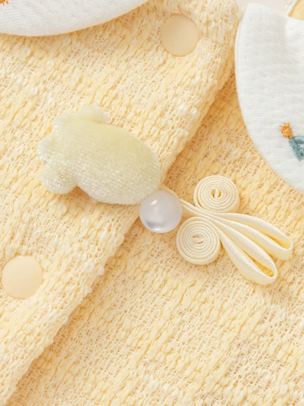 Balabala 【Little Octopus IP】2025 Spring New Arrival Baby Girl Knitted Casual Jacket Medium Yellow Best Sale