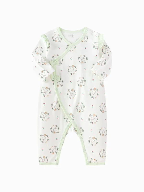 Balabala [Little Octopus IP] Underwear jumpsuit 2025 spring New Style boys and girls Baby's jumpsuit White Green Shop