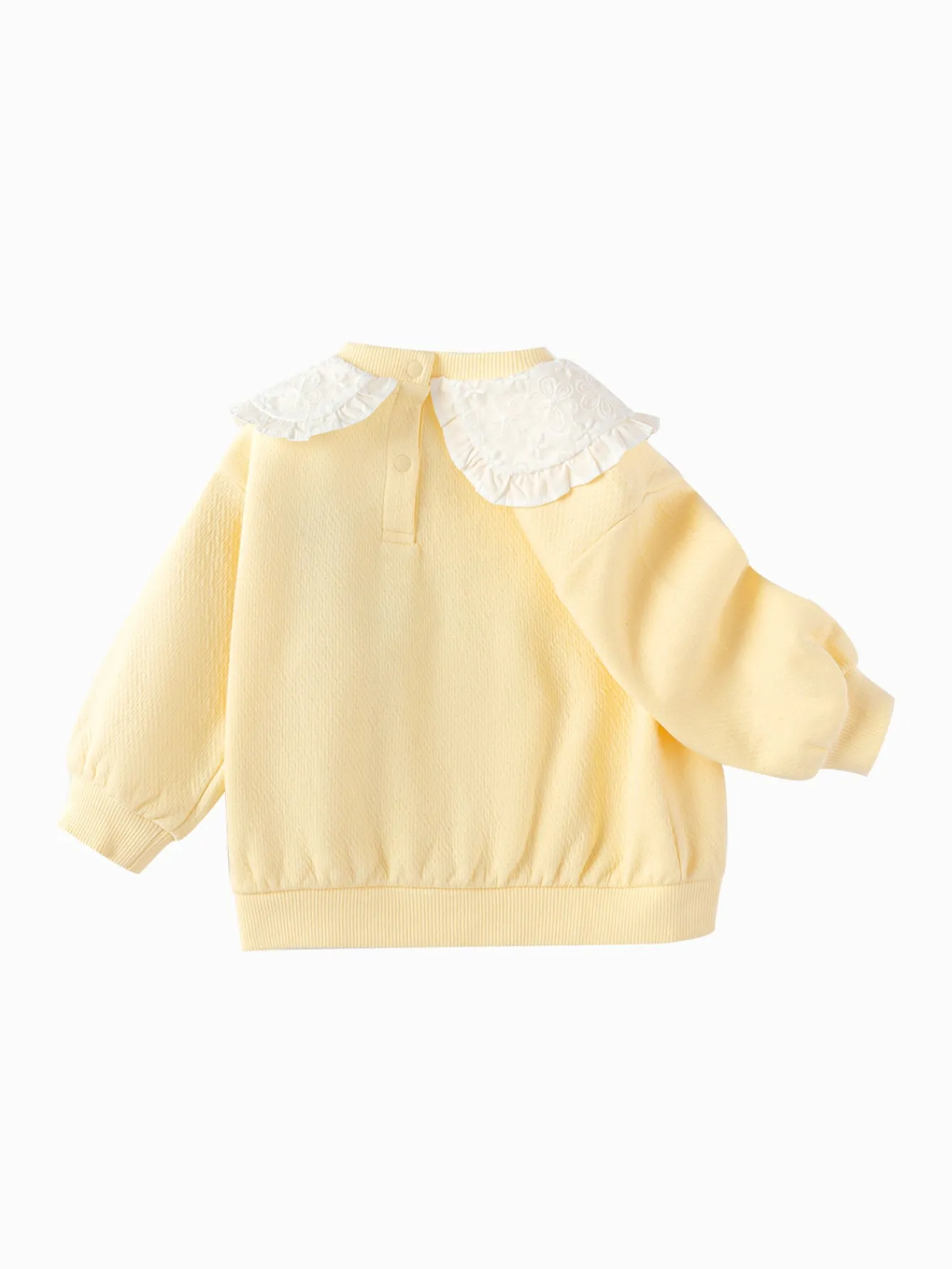Balabala 【Little Octopus IP】Long Sleeve T-Shirt 2025 Spring for Girls' Babys Round V-Neck Long Sleeve T-Shirt Medium Yellow Clearance
