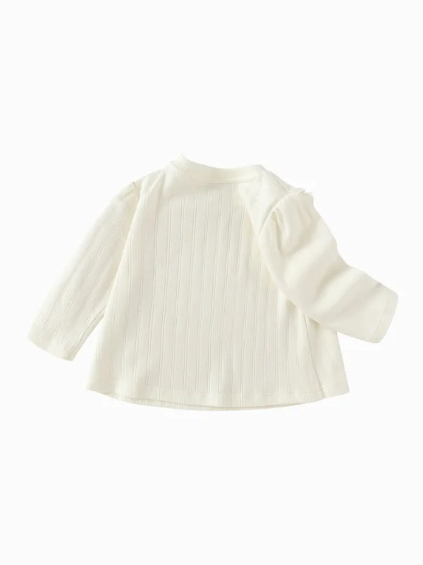 Balabala 【Little Octopus IP】Long Sleeve T-Shirt 2025 Spring for Girls' Babys Round V-Neck Long Sleeve T-Shirt Off-white Flash Sale
