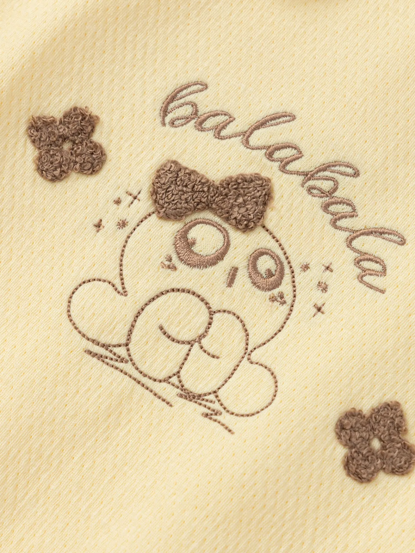 Balabala 【Little Octopus IP】Long Sleeve T-Shirt 2025 Spring for Girls' Babys Round V-Neck Long Sleeve T-Shirt Medium Yellow Clearance