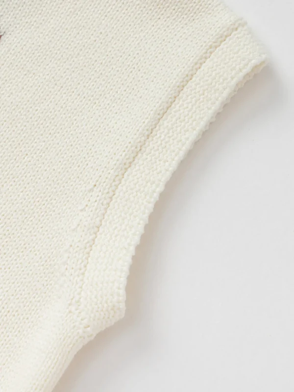 Balabala 【Little Octopus IP】Vest New Spring 2025 Boys Baby Knitted Vest Cream White Best Sale