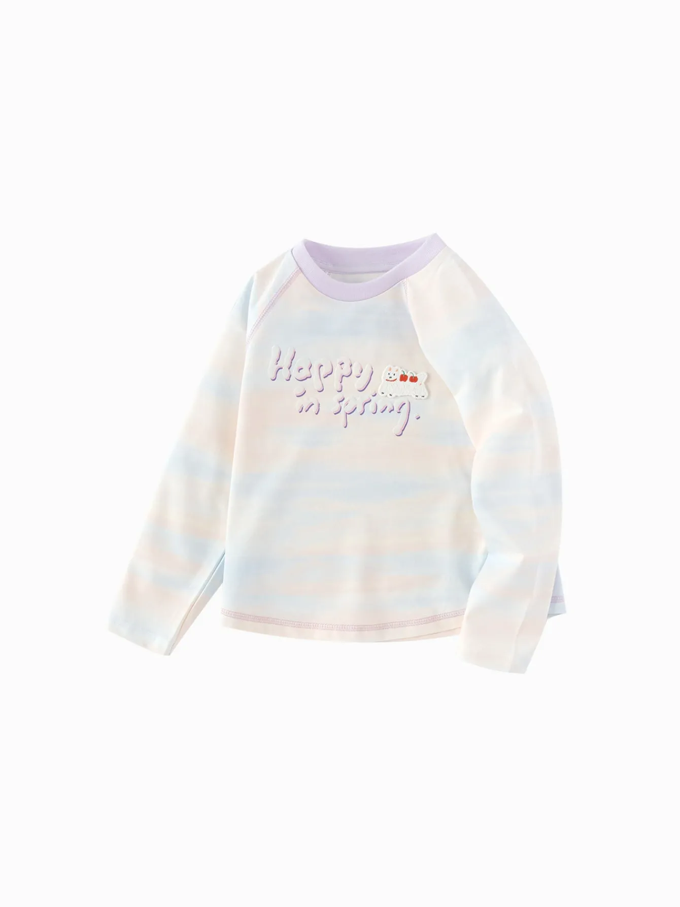 Balabala Long Sleeve T-Shirt 2025 New Spring Style for Girls' Toddlers Round V-Neck Long Sleeve T-Shirt Yellow Blue Cheap