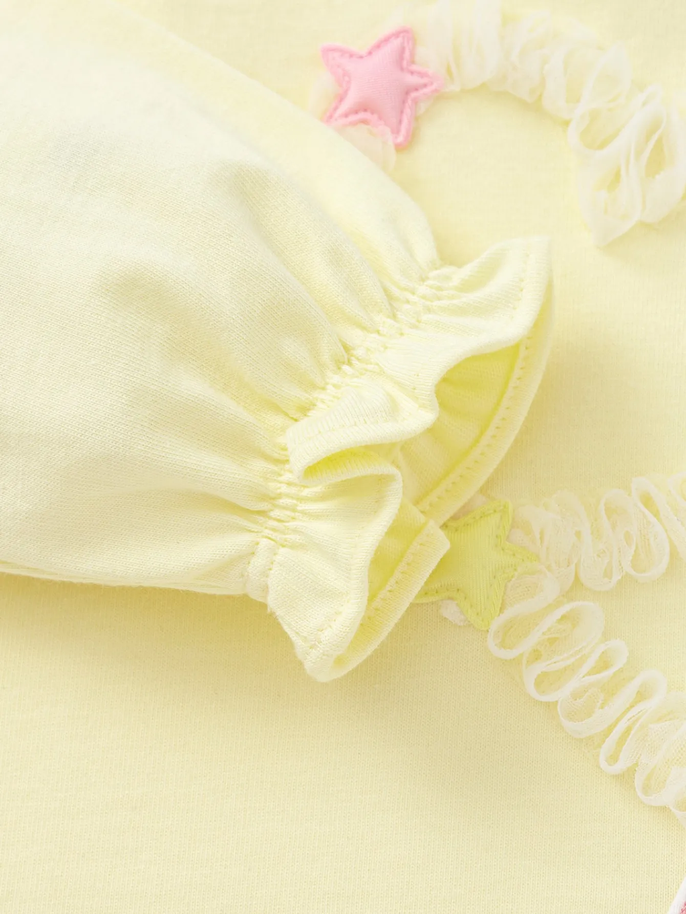 Balabala Long Sleeve T-Shirt 2025 Spring New Arrival for Baby Girl Round V-Neck Long Sleeve T-Shirt Light Yellow Cheap