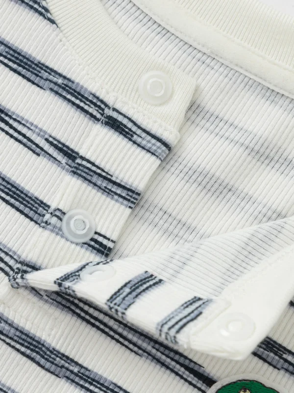 Balabala Long Sleeve T-Shirt 2025 Spring New Arrival for Boys' Babys Round V-Neck Long Sleeve T-Shirt White Blue Flash Sale