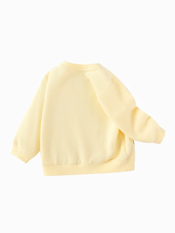 Balabala Long Sleeve T-Shirt 2025 Spring New Boy Baby Round V-neck Long Sleeve T-Shirt Light Yellow Flash Sale