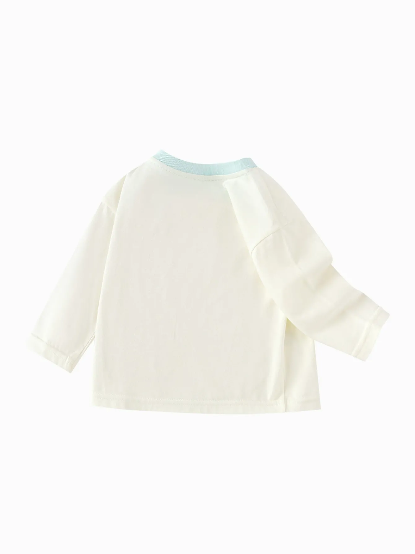 Balabala Long Sleeve T-Shirt 2025 Spring New Boy Baby Round V-neck Long Sleeve T-Shirt Off-white Discount