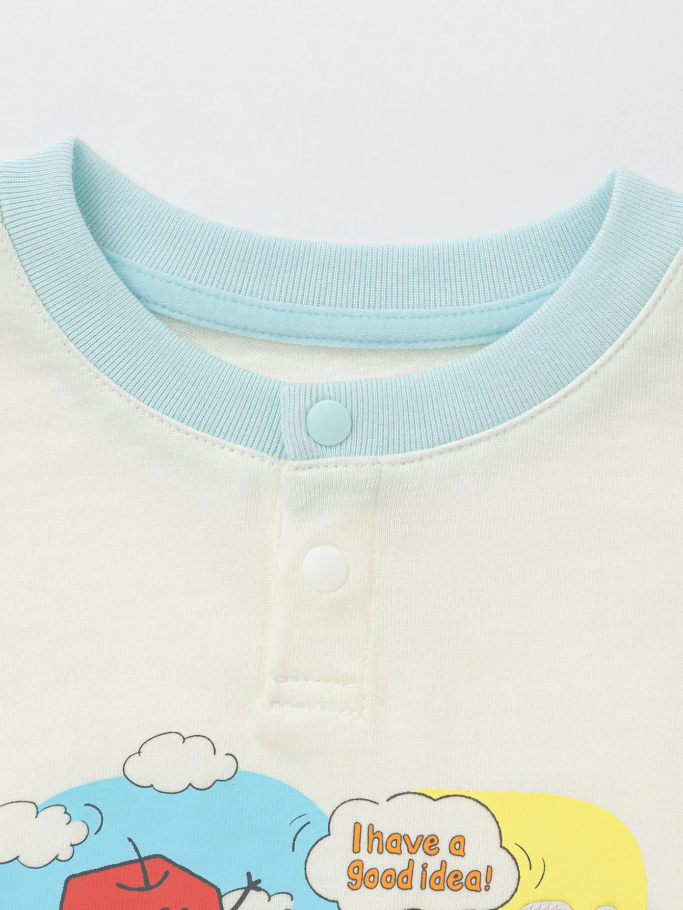 Balabala Long Sleeve T-Shirt 2025 Spring New Boy Baby Round V-neck Long Sleeve T-Shirt Off-white Discount