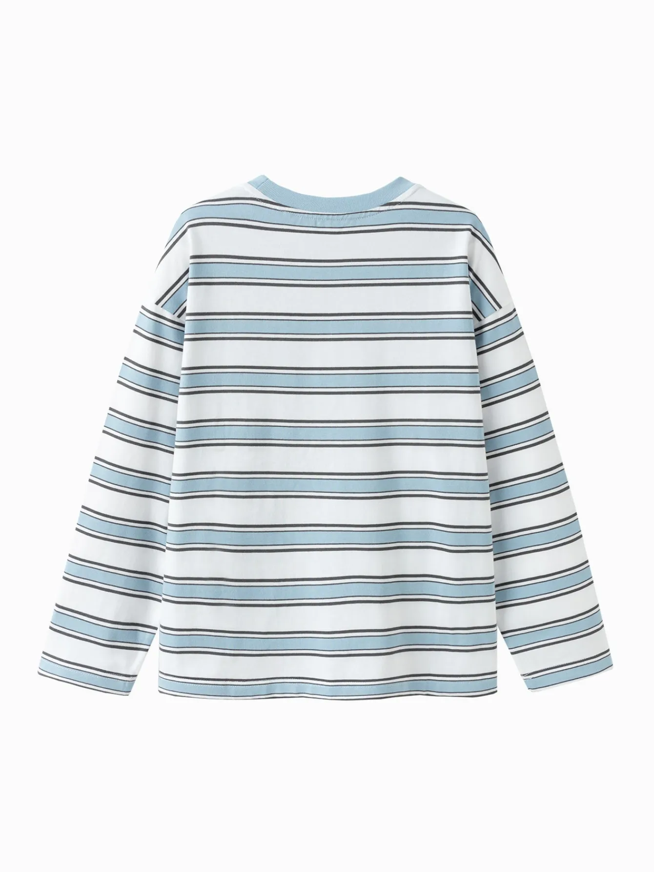 Balabala Long Sleeve T-Shirt 2025 Spring New Boy Round Neck V-Neck T-Shirt White Blue Best