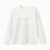 Balabala Long Sleeve T-Shirt 2025 Spring New Boys and Girls Round Neck V-Neck T-Shirt Off-white New