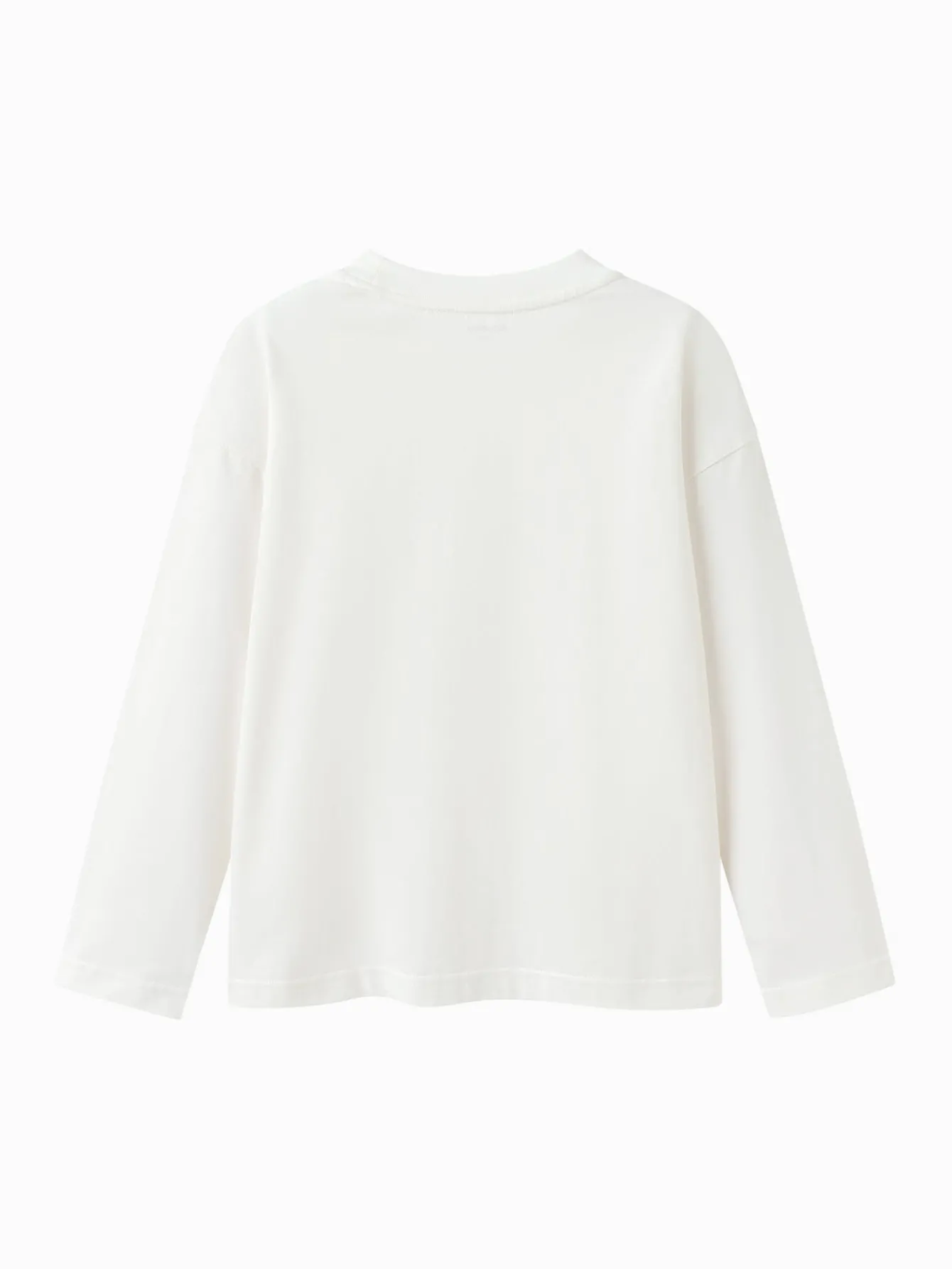 Balabala Long Sleeve T-Shirt 2025 Spring New Boys and Girls Round Neck V-Neck T-Shirt Off-white New