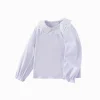 Balabala Long Sleeve T-Shirt 2025 Spring New Style Girls Toddlers Collar Long Sleeve T-Shirt Violet Best