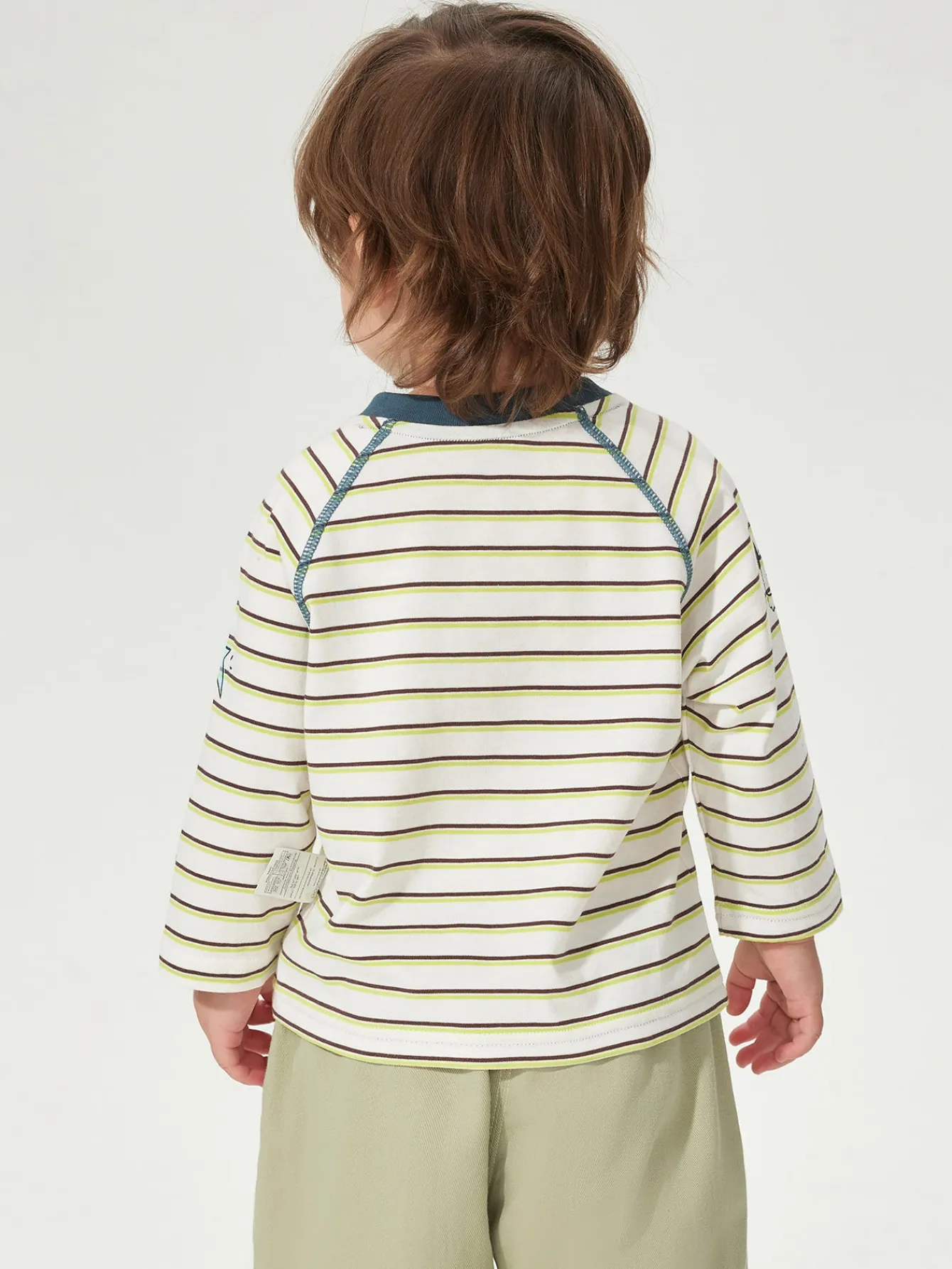 Balabala Long Sleeve T-Shirt New Spring 2025 Boys and Girls Baby Round V-neck Long Sleeve T-Shirt Clearance