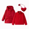 Balabala [miiiiichan Collaboration] 2025 Spring Girl long waterproof outdoor jacket Chinese Red Online