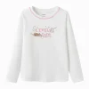 Balabala 【miiiiichan Collaboration】Girls Round Neck School Sweatshirt White Red Cheap