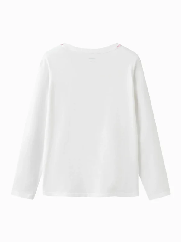 Balabala 【miiiiichan Collaboration】Girls Round Neck School Sweatshirt White Red Cheap