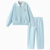 Balabala [miiiiichan Collaboration]Girl's Top and Pants Set Blue Flash Sale