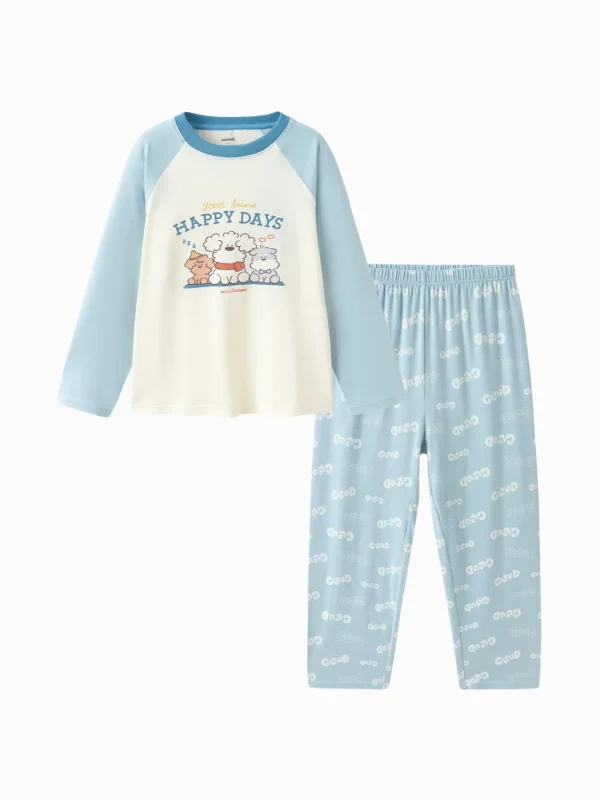 Balabala 【miiiiichan collaboration】Home 2025 Spring Boys and Girls Home Set Fashion